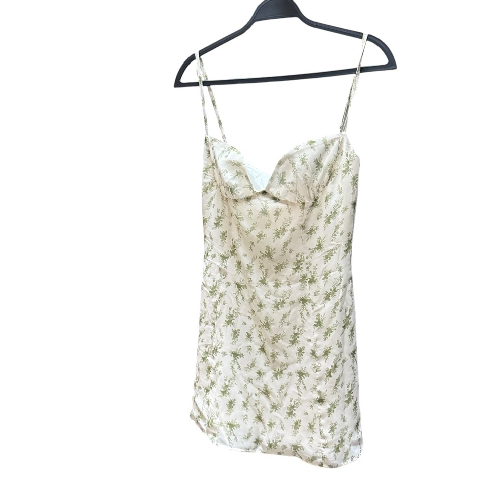 New House of CB Christina Garden Print Dress, Size M, White & Green $225 MSRP - Picture 6 of 11